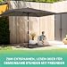 VONROC Sonnenschirm rechteckig 200x300 - Rechteckiger Sonnenschirm für Terasse, Garten, Balkon, Gastro - Knickbar, Kurbel, Wetterfest - Rapallo (Taupe)