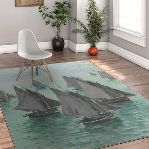 Tapis Monet extérieur intérieur grand format 120x170 imprimé mer lavable cuisine - 4