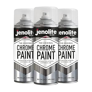 3 x JENOLITE Chrome Spray Paint Smooth Chrome Finish – Geschikt voor binnen en buiten 400 ml