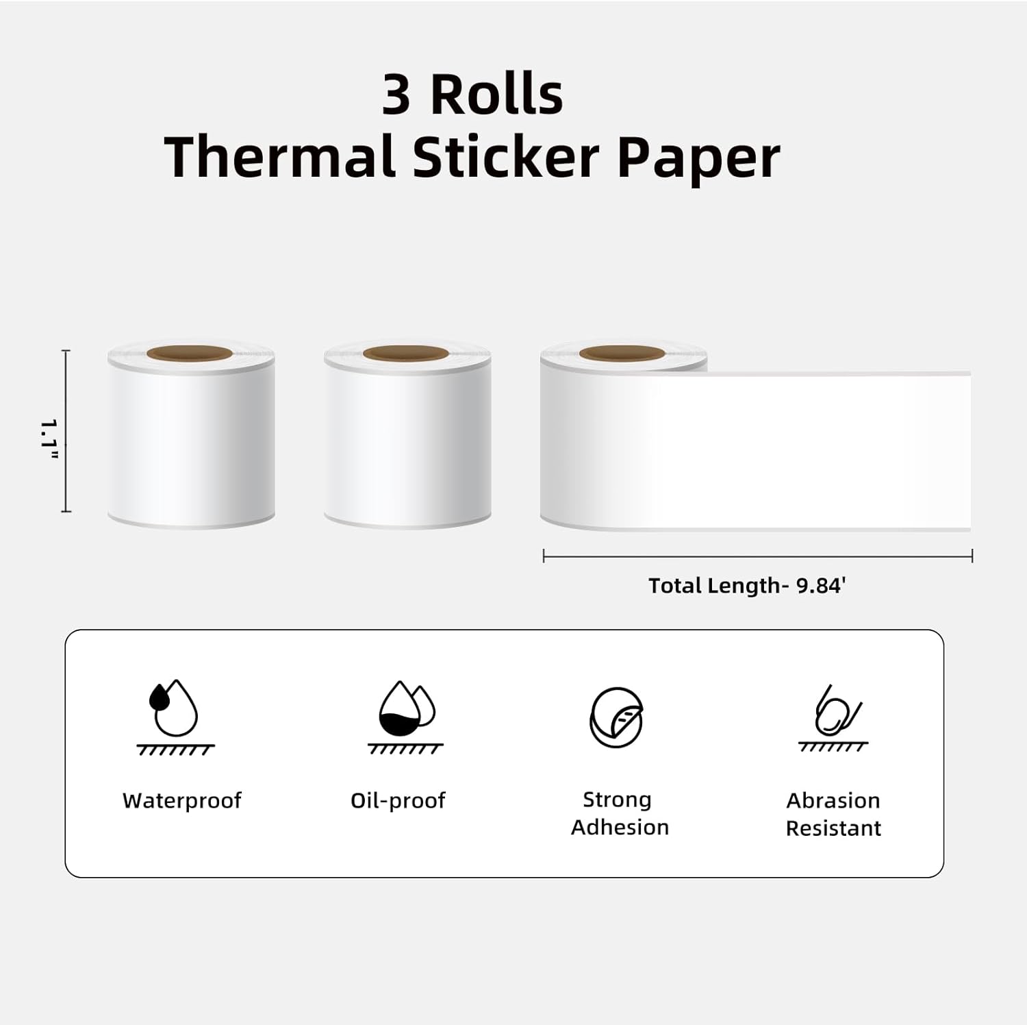 ORGSTA White Self-Adhesive Thermal Paper, Printable Sticker Paper for ORGSTA S002 Portable Sticker Printer, Black on White, 28mm x 3m Mini Printer Paper for Journal, Photo, Study Notes - 3 Rolls - Image 2