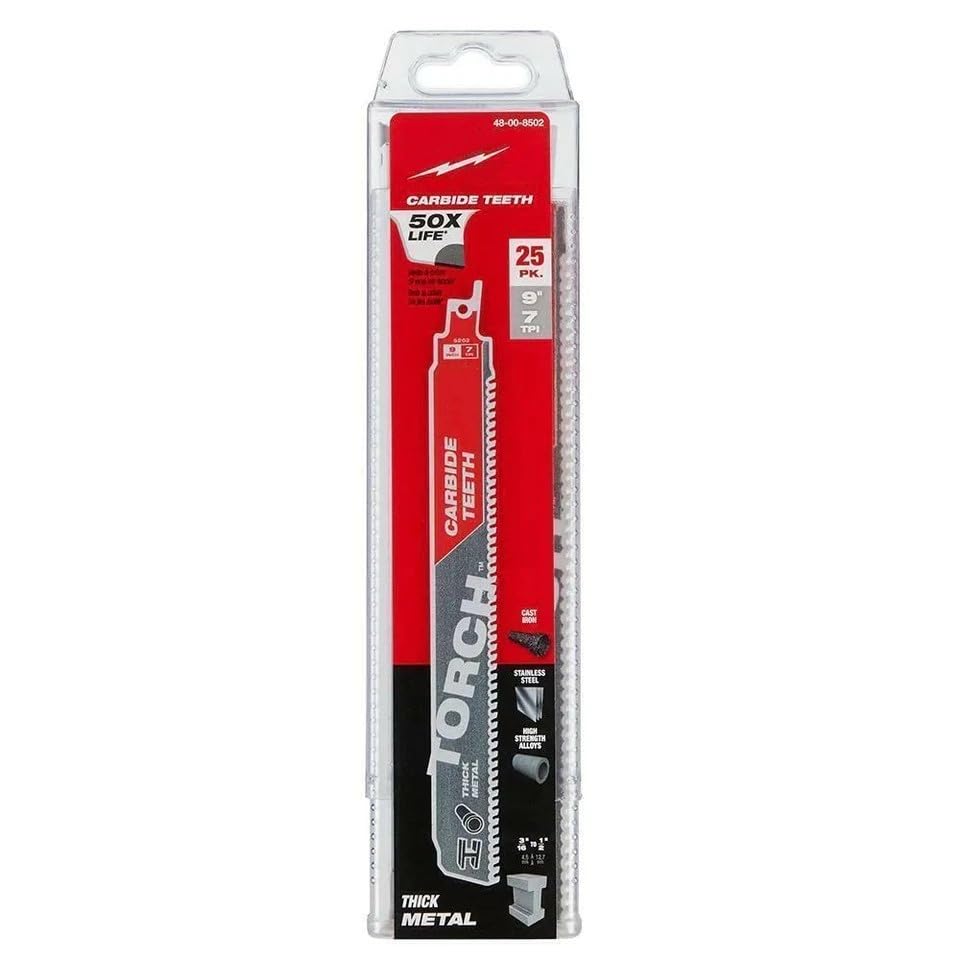 25 PK 48-00-8502 Reciprocating Saw Blade for Milwaukee 9" 8 TPI Blade