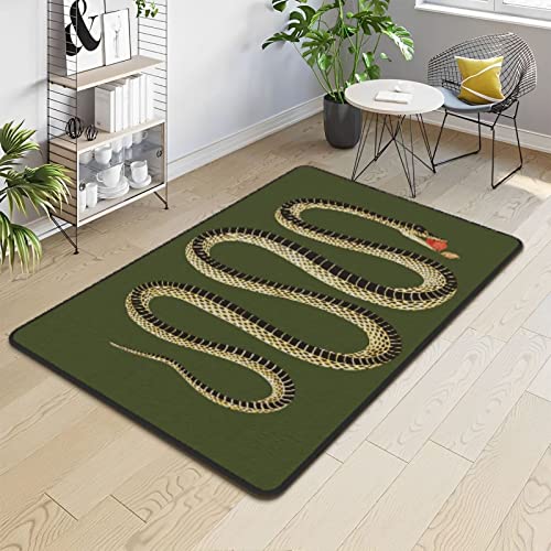 Snake Rugs Traditional Hand Tufted Hand Knotted Carpet Tufted Snake Green Area Rug Living Room Bedroom Diningroom Home Decor Mat 3'4" X 5' #TOP1