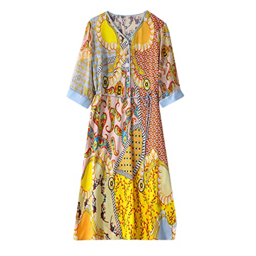 Robe midi ample contre la chaleur une tenue fluide pour femme taille L