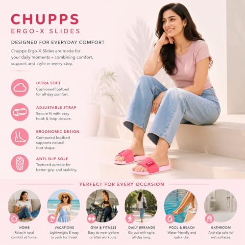 Image of CHUPPS Quilt Bloom Purple & Grey Drift Orthopedic Slippers | Soft Footpharma Footbed | Breathable Ventilation Holes | Lightweight Flip Flops | Anti-Skid Chappals for Everyday For Womens