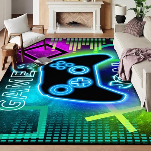 6' x 9' Gaming Area Rugs Large Floor Throw Rug for Bedroom Living Room Dorm Playroom Gameroom Throw Carpet Doormat Home Decor Washable, 70" x 108" Gam