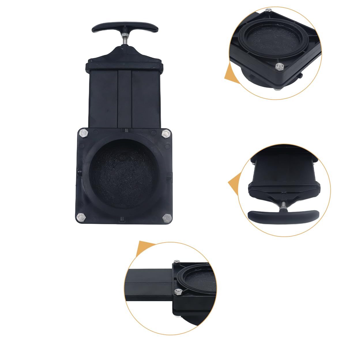 Teron Valvola di scarico da 3 pollici per camper, valvola del serbatoio dei rifiuti per rimorchio da viaggio camper 240x111mm