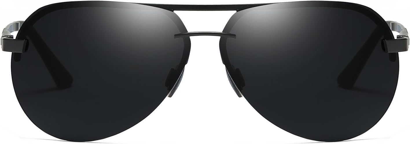 FSK Sunglasses for Men Aviator Driving Polarized Sunglasses Al-Mg Metal Frame Ultra Light