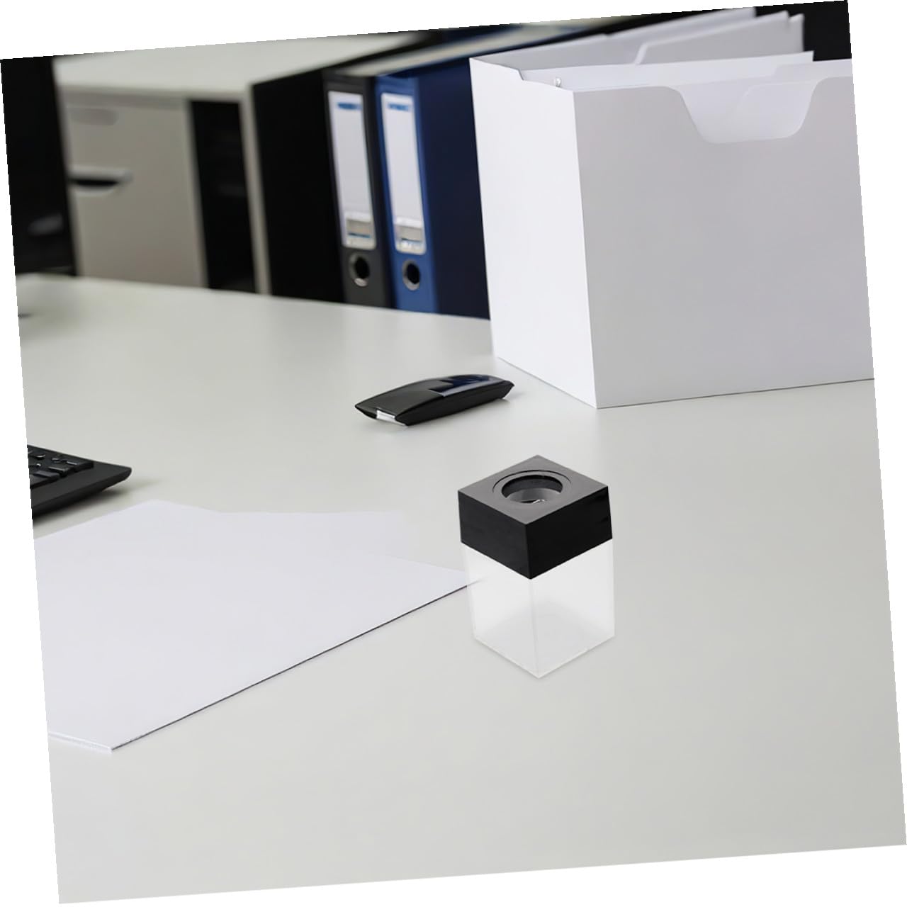 12 Pièces Organisateur Magnétique de Trombonnes pour Bureau Distributeur Carré Stable et Élégant pour Bureau École et Maison