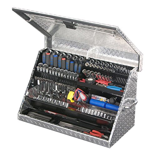 Montezuma – Me300Al – 30-Inch Portable Triangle Toolbox – Multi-Tier Design – Heavy-Duty Tread Brite Aluminum Construction – Sae And Metric Storage Chest – Weather-Resistant – Lock And Latching System #TOP2