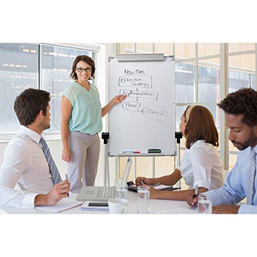 DOEWORKS Tableau Blanc Chevalet 90 x 60cm avec U-Support, Tableau Magnétique Double Face, Hauteur Réglable & Pliable pour Maison École Bureau, Blanc – vue 4