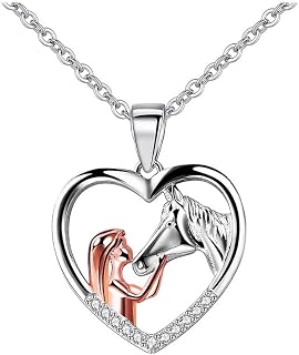 Yocoyee Lucky Horseshoe Pendant Necklace for Women - Hypoallergenic Zinc Alloy Horse Jewelry with Crystal