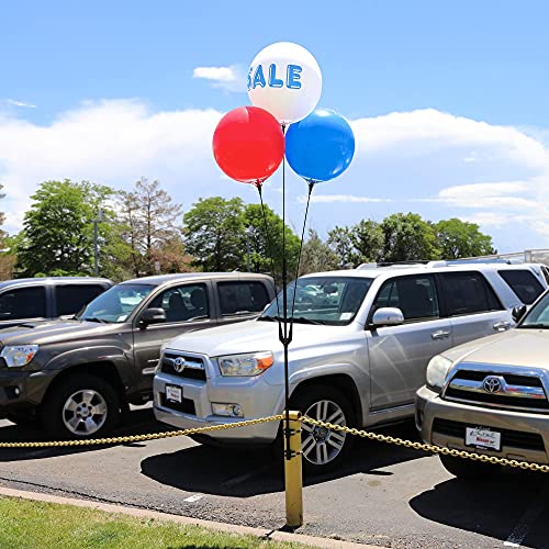 Image of BalloonBobber - Weatherproof Reusable Balloon Triple Cluster Pole Kit - Helium Free Plastic Outdoor Balloons