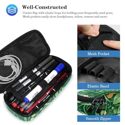 Ensemble cartable imprimé plantes vertes mixte avec trousse d'école - 5