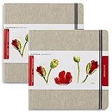 Handbook Journal Co. Artist Watercolor Sketchbook, Square 8.25 x 8.25 Inches (2-Pack), 95lb / 200 GSM, Hardcover w/Pocket