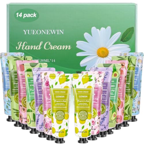 Bild von 14 Pack Handcreme Weihnachtsgeschenke Trockene Rissige Hände Fuß Feuchtigkeitscreme für den Winter, Duft Hand Tag Nachtcreme - Körpercreme zieht Schnell ein Geschenkset (420ml)