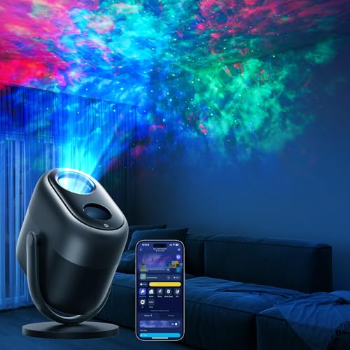 Govee Nebel Sternenhimmel Projektor LED, RGBW 7-Zonen DIY Sternenlicht Projektor mit 50+ Szenen, Matter & Alexa Kompatibel, Smart Timer & 18 White Noises für Kinderzimmer, Schlafzimmer Deko