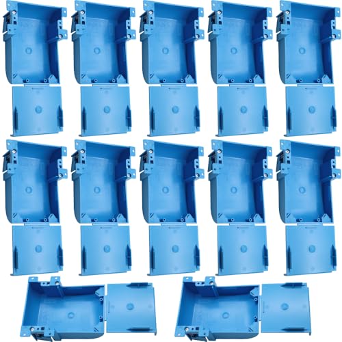 Image of 1-Gang Blue Shallow Work Box, 18 cu in, 12 Pack | Features Old Work Outlet Box; Non-Metallic.
