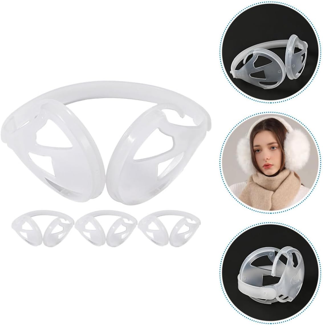 4 Pieces DIY Earmuff Frame Holders Plastic Skeleton Warm Earmuff Frame Rack for Winter Ear Protection Making Accessory