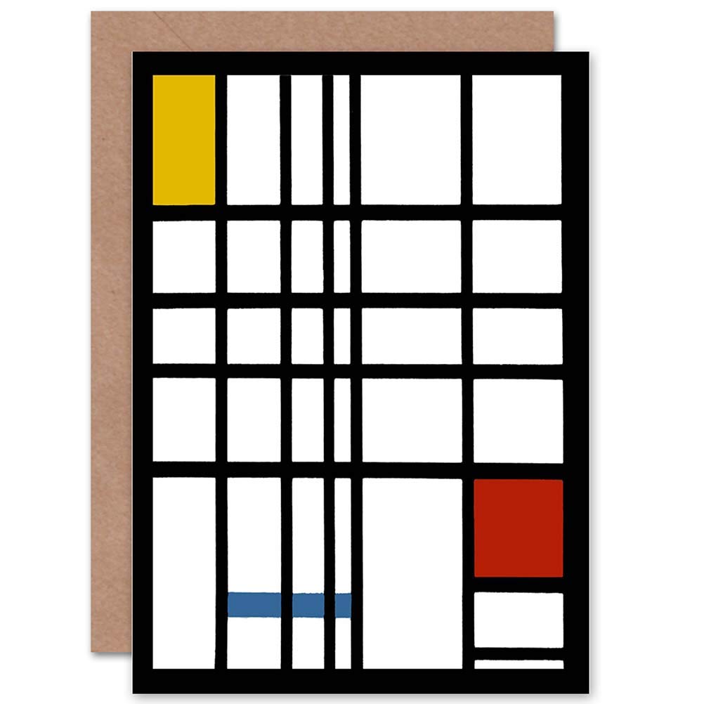 Wee Blue Coo PIET MONDRIAN CUBES OLD MASTER PAINTING REPRODUCTION GREETINGS CARD