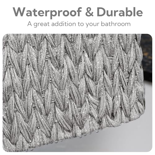 GRANNY SAYS Wicker Storage Baskets, Pack of 1 Large Woven Storage Box and 2 Small Wicker Baskets Waterproof, Bathroom Counter Organisers, Toilet Basket Tank Topper, Grey - Cosy Home Interiors GRANNY SAYS Wicker Storage Baskets, Pack of 1 Large Woven Storage Box and 2 Small Wicker Baskets Waterproof, Bathroom Counter Organisers, Toilet Basket Tank Topper, Grey - Image 5