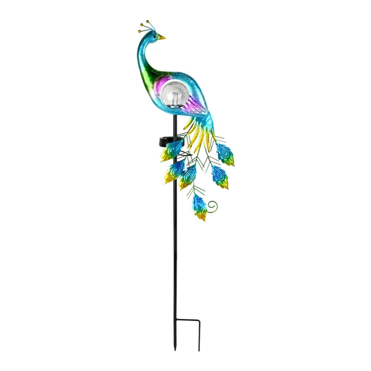 Decorative Peacock Solar Light Outdoor Peacock Garden Stake Metal Garden Stake with Solar Light Automatic for Gardeners, Courtyard, Flower Bed, Pathway, Sunlight Peacock-image-35