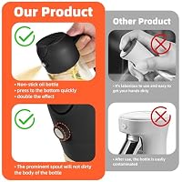TrendPlain Ölsprüher für Speiseöl – Olivenöl Flasche – 2-in-1 Ölspender und Ölsprüher – Küchen Gadgets für Kochen, Salat und Grill Schwarz – Ansicht 7
