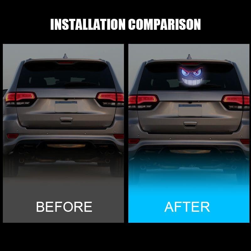 Image of AutoBizarre Devil Eyes LED Lights for Car Windshield Led Panel with USB for Car Rear Window Universal for All Cars, Vans, Trucks, etc (Red Blue White)