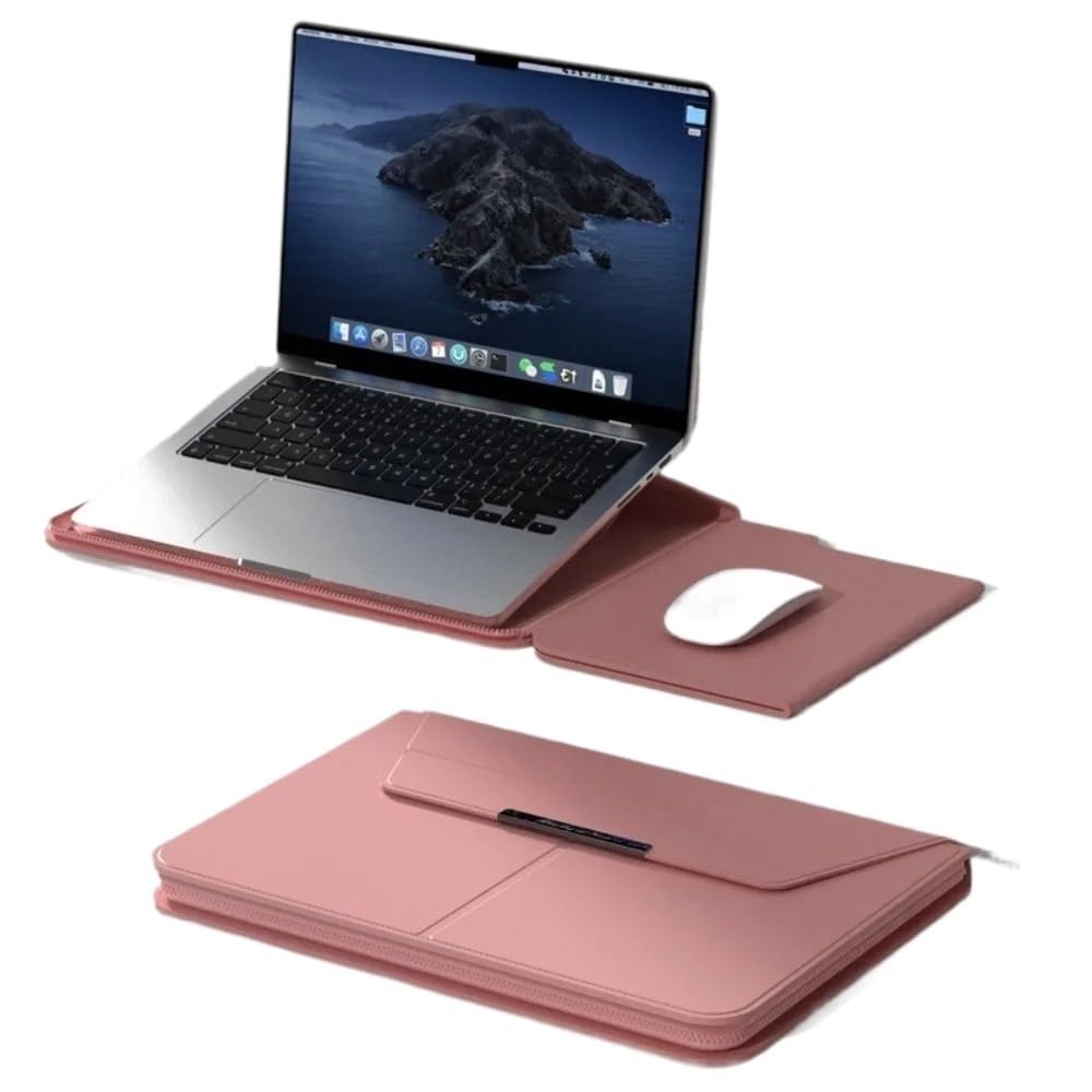 Custodia for laptop in pelle PU da 13-14/15-16 "con chiusura automatica custodia da trasporto multifunzione con supporto adatto for MacBook