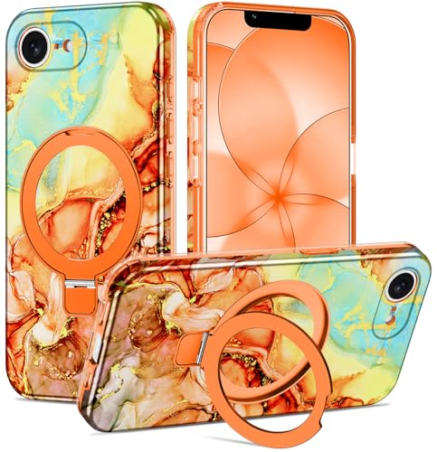 Casehas for iPhone 17e Case 2026, [Magnetic Invisible Stand] [Compatible with MagSafe] [Military Grade Drop Protection] Slim Translucent Matte Back Shockproof Protective Cover, Cosmic Orange - image 1