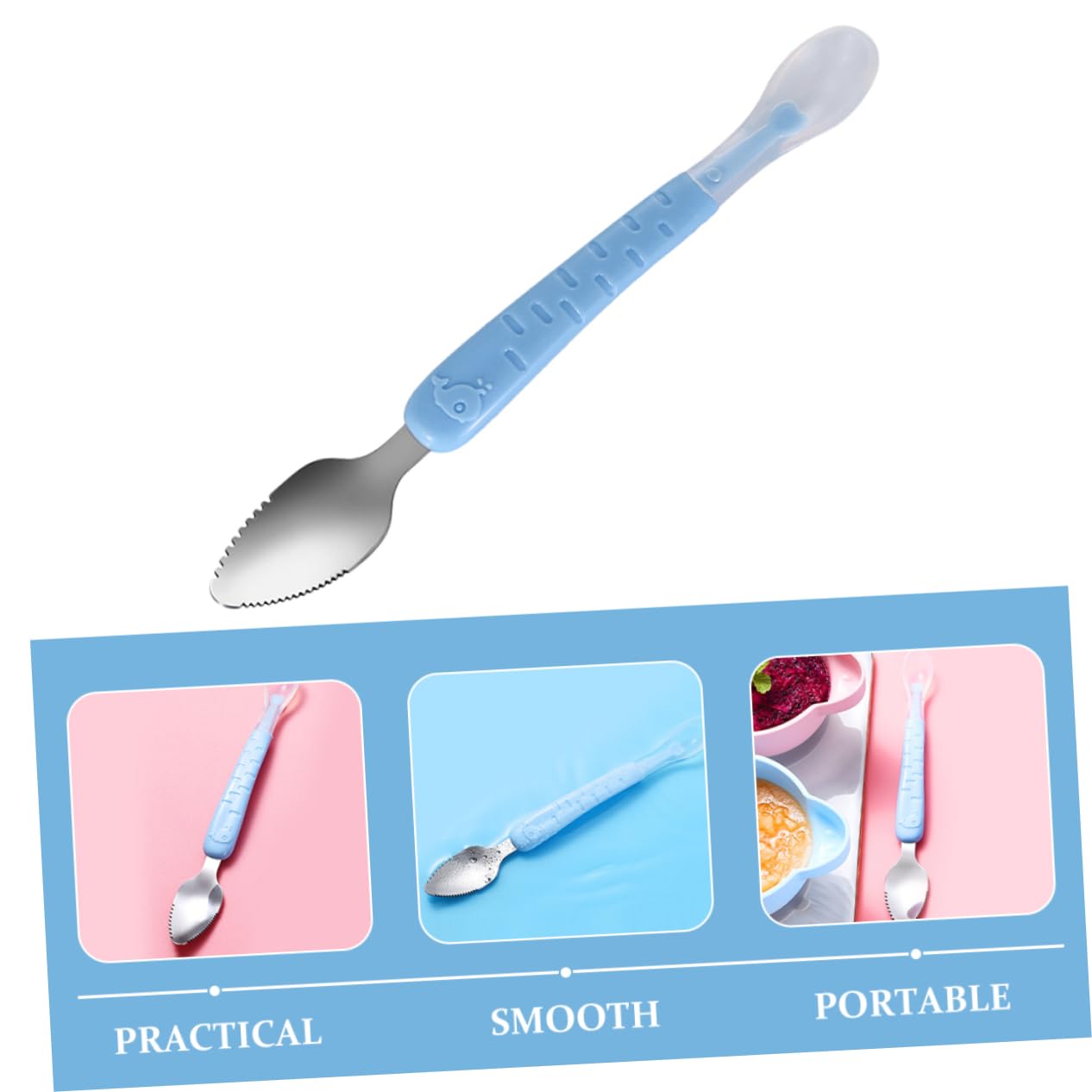 Yardwe 6x Obst-Schablöffel Edelstahl - Für Babybrei & Fruchtpüree