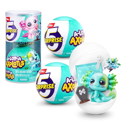 5 Surprise A-LOT-A Axolotls Uova Sorpresa Pasquali di ZURU, Colori Pastello Primavera, 5 Accessori per Capsula, Regalo Pasqua (2 capsule)
