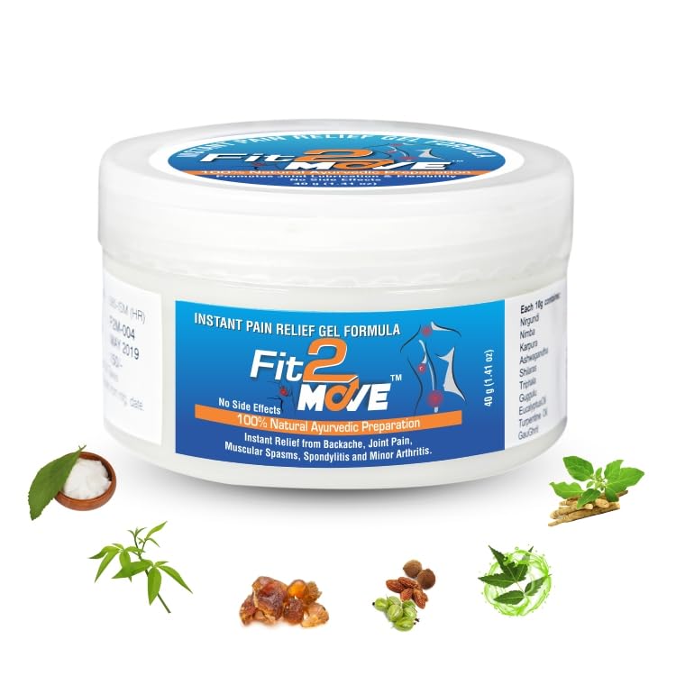 Instant Pain Relief Gel | 100% Ayurvedic & Natural | 40gm | Pack of 2