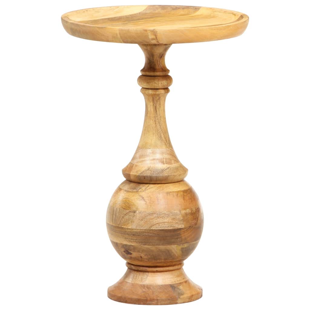 vidaXL Mesa Auxiliar Redonda sin Tratar Mesita Hogar Consola Comedor Muebles Salón Sala de Estar Cocina Decorativo Hogar Madera Maciza de Mango