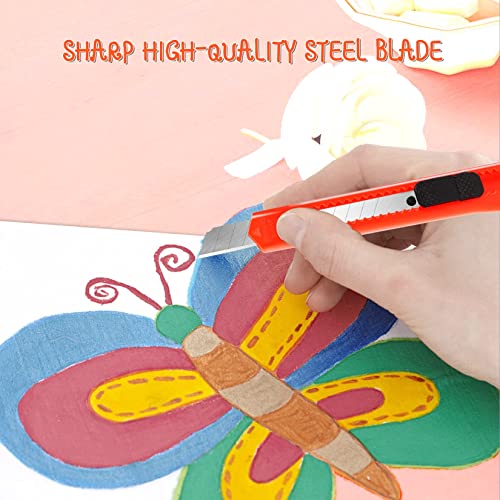 Image of 40 Pack Utility Knife Box Cutter Retractable, 9mm Snap-Off Box Cutters, Box Knife with Slide Lock, Lightweight Razor Knife Exacto Knife for Office, Home, Crafts, Hobby Use