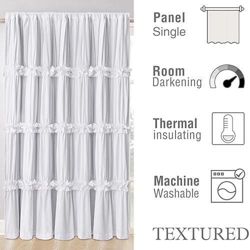 Image of Homechoice Decor White Room Divider Curtains, 100 inch W x 84 inch L