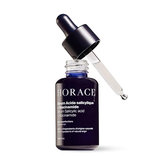 HORACE Ácido salicílico + suero facial de niacinamida para hombres, tratamiento antimanchas para tensar los poros, piel más suave y reducción del