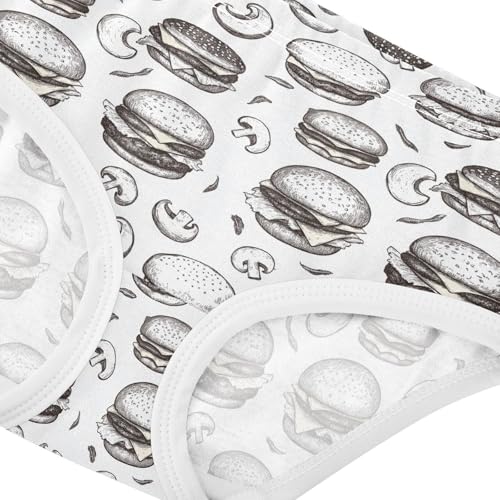 Girls' Underwear Hand Painted Burger Cotton Stretch Comfort Toddler Panties4