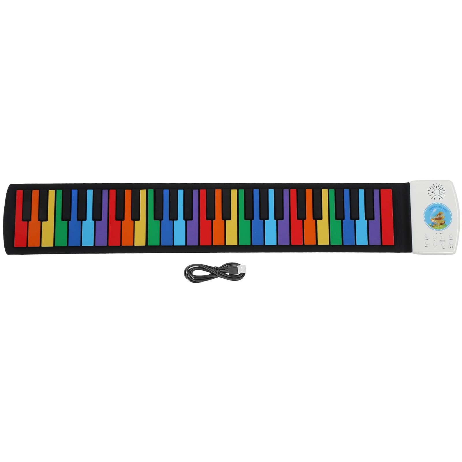 Pianoforte Tastiera Pieghevole, 49 Tasti Roll Up Portatile Elettronica Pianoforte per Principianti, 47 Suoni e 128 Ritmi Foldable Pianola Tastiera per Natale (Multicolore)