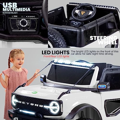 Baybee Beyond Kids Battery Operated Jeep for Kids, Ride on Toy Kids Car with LED Light & Music | Baby Big Electric Car Jeep | Rechargeable Battery Car for Kids to Drive 3 to 8 Years (White) - Image 4