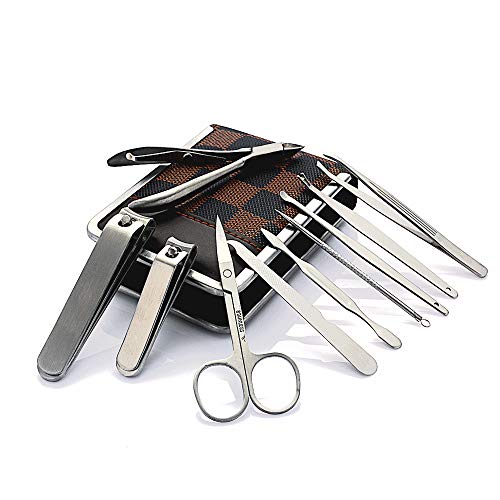 LuKe Nail Clippers Set Heavy-duty and Stainless Steel Manicure Set Beauty Personal care Foot Pedicure Tools Kit (10pcs in 1)