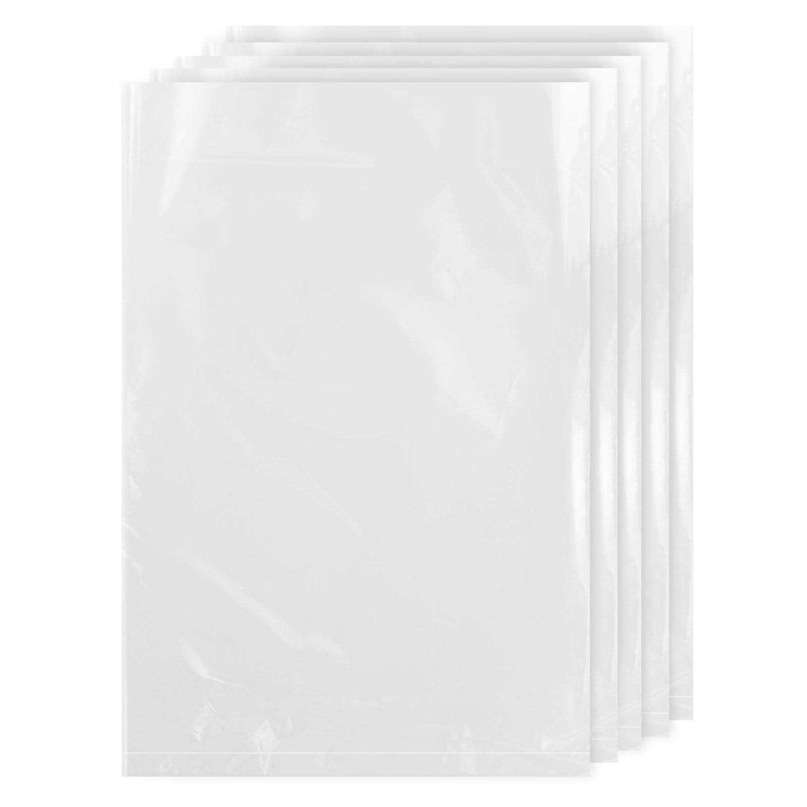 4 stuks opbergzakken, 100 x 152 cm platte opbergzakken, herbruikbare doorzichtige zakken, groot, verhuiszakken voor quilts, koffers, pluche dieren, bureaustoelen