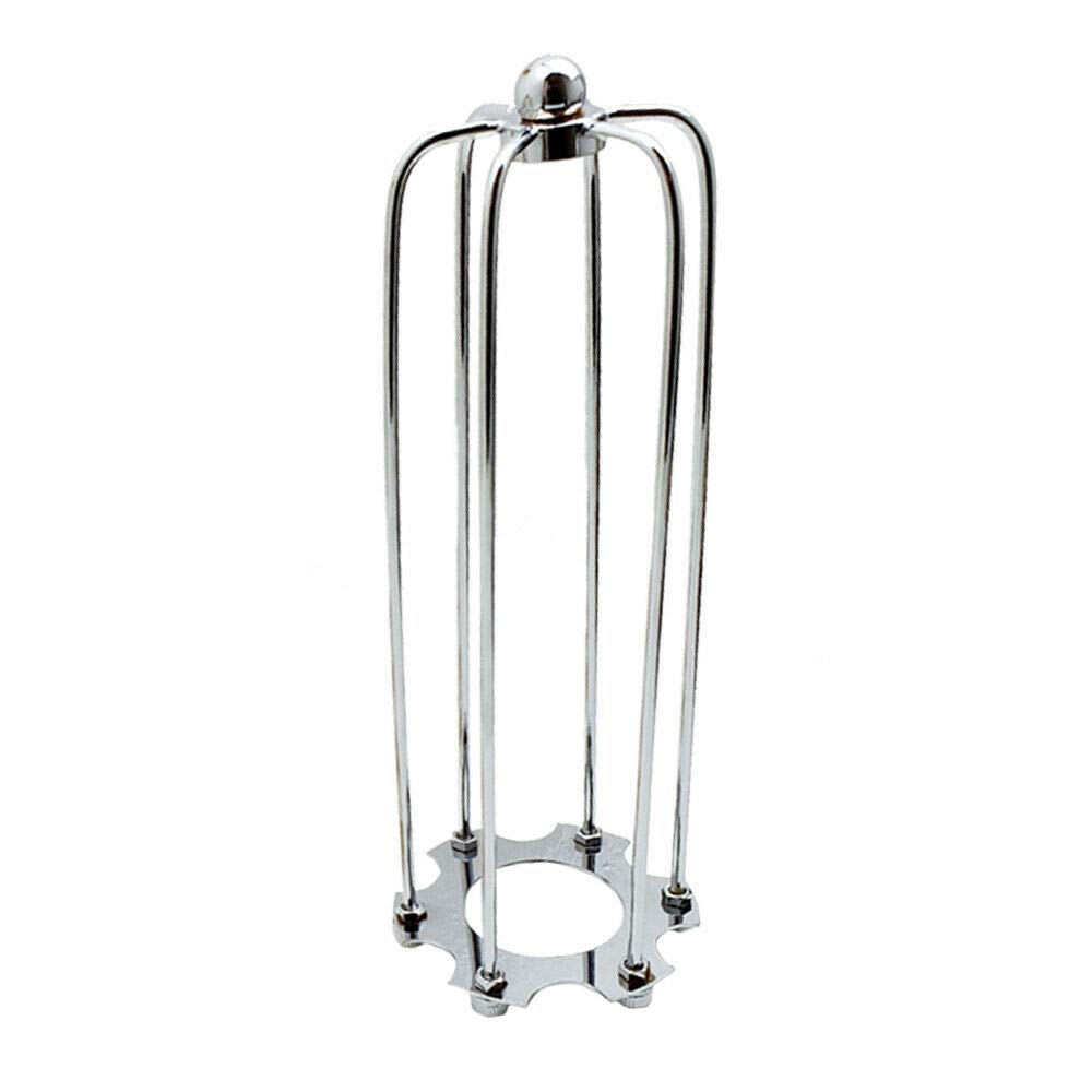 Easy Fit Pendant Light Shade Metal Cage Long Shaped Lampshade Ceiling Hanging Pendant Lamp (Long Shape Chrome) — image 1