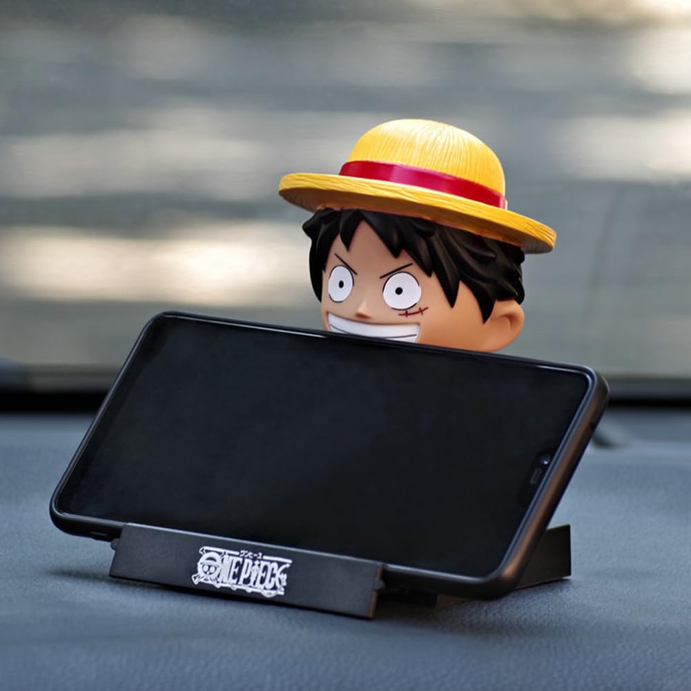 ZKTSRY One Piece Bobblehead Luffy Figurine Articulée pour Téléphone et Tableau de Bord Décoration pour Voiture, Maison, Bureau et Ordinateur