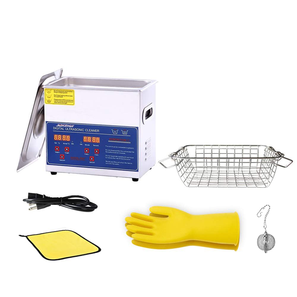 Ultrasonic Cleaner 3L Ultraschallreiniger Reiniger ultraschallgerät Ultraschallreinigungsgerät mit Heizung Digital Timer for glasses Jewellery False Teeth Coins