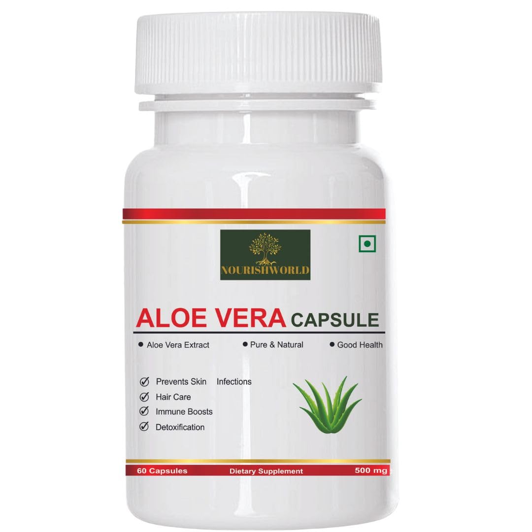 NOURISHWORLD | Aloe Vera Multipurpose Capsules for Skin and Hair Care, Boosts Immunity & Aids Digestion (B0CTHTBN53) Amazon Price History, Amazon Price Tracker