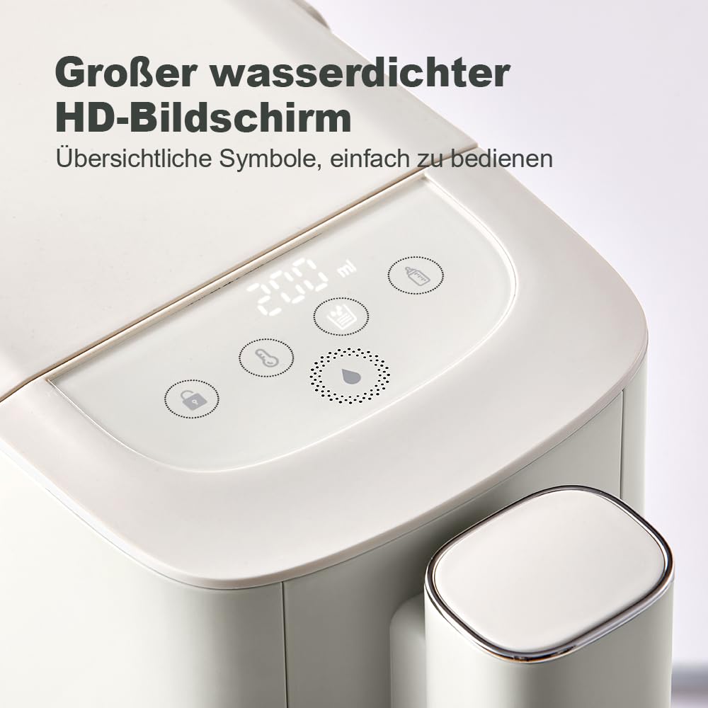 Bear 3-Liter-Heißwasserspender, 6 Temperaturvorwahlen, 2050 Watt Schnellkochfunktion, 5 Wassermengenoptionen, Mit Led-Nachtlicht Und Reinigungsprogramm, Energieeffizient, Digitaler Touchscreen