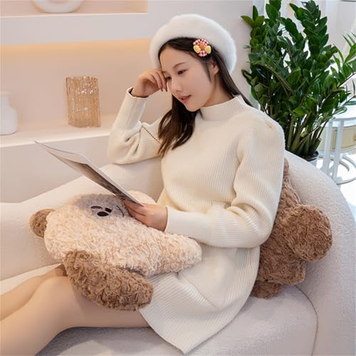 Ueiwffzo Kuschelkissen Hund/Bär 33cm Kreative Flauschige Kissen, Kinderkissen Bär Niedliches Plüschkissen, Sofakissen Kuscheltiere Kawaii Weiche Sofadekoration, Geschenke (Hund)