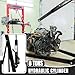 SierraSquad Heavy Duty 2 Ton Folding Hydraulic Engine Hoist – 4400 lbs Shop Crane, Telescopic Boom, 6 Wheels, Portable Cherry Picker Lift for Car, Truck, Garage, Workshop – Black