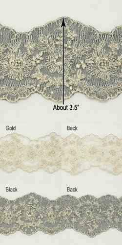 Annielov 295 Fascia in tessuto 90 mm, colore: oro