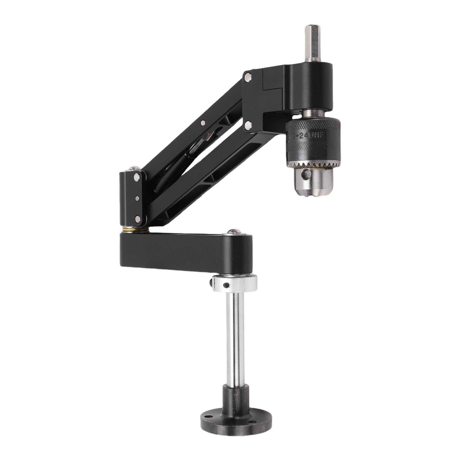 GOWENIC Staffa a Sbalzo per Maschiatura in Lega di Alluminio CNC, Corsa del Braccio da 130 Mm a Doppio Uso Orizzontale Verticale, Supporto per Braccio per Maschiatura Leggero con Mandrino a 3 Griffe